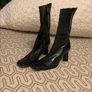BCBG vintage funky heel black boots